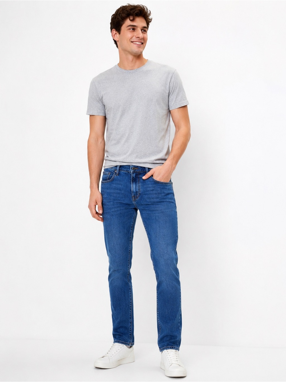 GAP Denim Slim Jeans Men’s 34x34 Medium Wash Stretch 5-Pocket Blue Straight